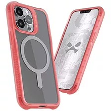 Funda Transparente Rosa Para iPhone 13 Con Cierre Magnetico 