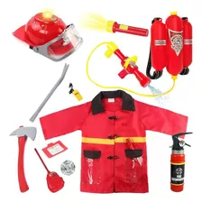 Kids 10 Piezas Fireman Gear Firefighter Costume Role Play Dr