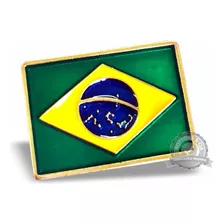 Pin Broche Boton Bandeira Brasil Dourada Copa Eleição - 100