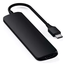 Hub Adaptador Slim Usb-c (usb-a *2 / Hdmi 4k/ Usb-c Pd) Color Negro