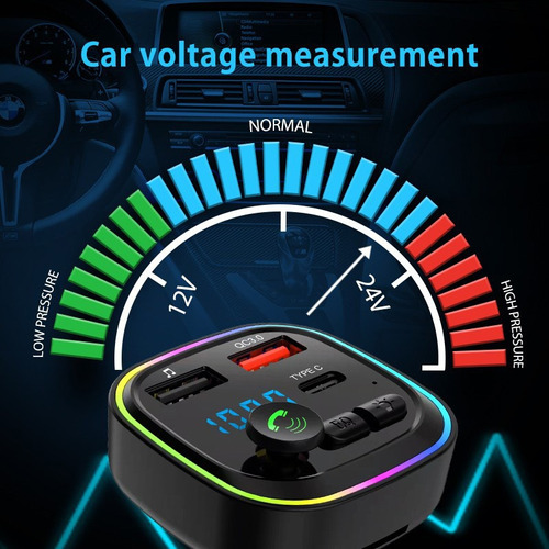 Transmisor Bluetooth Fm Para Auto Bluetooth 5.0 Manos Libres Foto 6