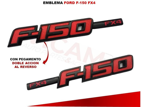 Kit De Emblemas Lobo F-150 Fx4 2009-2014 Negro/rojo Foto 2