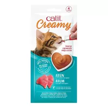 Snack Gato Catit Creamy Sabor Atun 40gr Paquete De 4 Tubitos