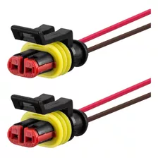 2 Conector Chicote Lanterna Led Lateral Carreta 2 Vias