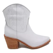 Bota Texana De Mujer Cuero Bordada Clasica Broroma