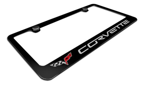 Corvette C6 Black Metal License Plate Frame Foto 2