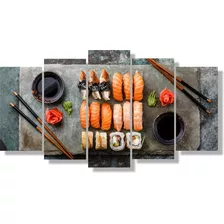 Quadros Decorativos Mosaico Sushi Comida Japonesa