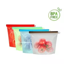 Like Home Kit 4 Sacos De Silicone Alimentos Reutilizável Bpa Free