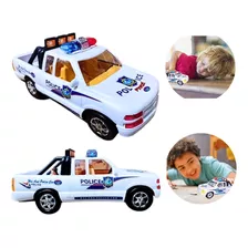 Carrinho Polícia Picape Sirene Giroflex Brinquedo Infantil Cor Branco Personagem Picape Polícia