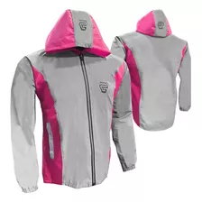 Chaqueta 80% Dama Reflectiva Semi Impermeable Moto Bici 