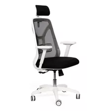 Silla De Escritorio Indar Equipamientos Tokio Total White Ergonómica Blanca Y Negra Con Tapizado De Mesh Y Marathon