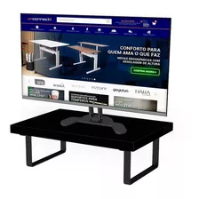 Suporte Ergonômico Monitor Aço Piatina Preto Mdf 20x30cm