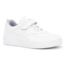 Zapatilla De Cuero Escolar Pariss Ja24-cg818 Blanco 