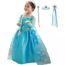 Disfraz Frozen Elsa Importado. Set Frozen Y Accesorios