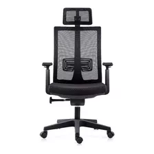 Silla Oficina Ergonomica Presidencial Marca Silleti Modelo Austin Apoya Cabezas Apoyo Lumbar Espuma Inyectada Giratoria Reclinable Mecanismo Multiblock Brazos Ajustables 3d Tapizada En Malla Negra