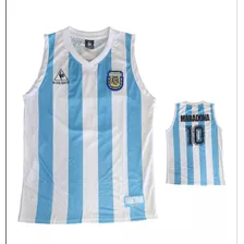 Camiseta/musculosa Argentina 10 Maradona Seleccion Lecop