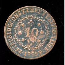 Moeda Brasil Império 40 Réis 1829 Cobre Frete Grátis L.1038