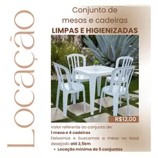 Locação De Mesas E Cadeiras Plásticas Limpas E Higienizadas