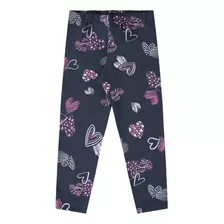 Legging Cotton Coração Marinho Menina Alenice