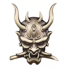 Bien Skull Samurai Sticker Calcomanía De Metal De Aleación