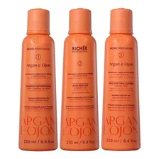 Kit Alisado Argan Ojon Liso Brillo 3 Pasos De 250 Ml Richee