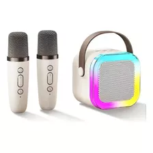 Bocina Con Micrófono Dual Karaoke Bluetooth Luz Rgb 5w K12 