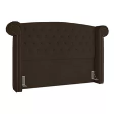 Cabeceira Cama Box Casal 140cm Provença P02 Veludo Marrom - 