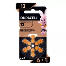 Duracell Pila 13 Botón Audífono 6 Unidades Blister