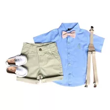 Conjunto Social Infantil Meninos Batizado Bebê Pajem Luxuoso