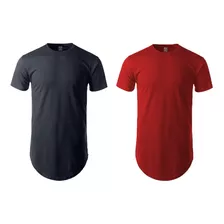 Kit 02 Camiseta Camisa Blusa Oversized Longline Plus Size