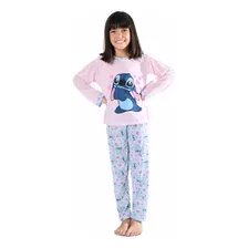 Pijama Longo Infantil Menina Inverno Manga Comprida Desenhos