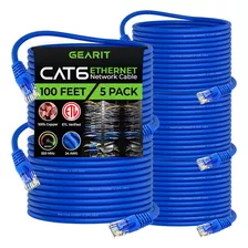 Gearit Cable Ethernet Cat 6 De 100 Pies (paquete De 5) - ...