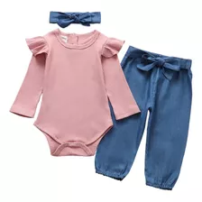 Ropa Bebé Niña Conjunto Polera Color Lila Y Pantalón.