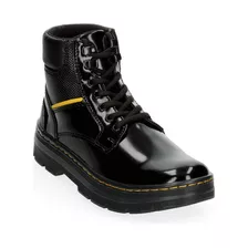 Bota Casual Ozono Tipo Charol Color Negro Para Hombre 