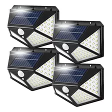 Kit 4 Arandela De Energia Solar Luminária Refletor 100 Leds