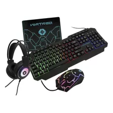 Kit Gamer 4 En 1 Luz Rgb Sonido 7.1 3600 Dpi Gear Up Vortred