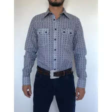 Camisa Americanizada Masculina Preto Branco Com Bolso Dágora