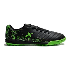 Botines Jaguar Futbol 5 Negro Verde G5010nv