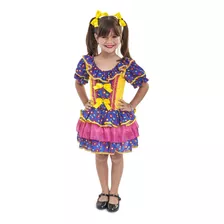Fantasia Infantil Vestido Caipirinha Floral Festa Junino