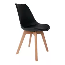 Cadeira De Jantar Empório Tiffany Saarinen Base Wood Estrutura De Cor Preto 1 Unidade