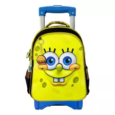 Mochila Bob Esponja Con Ruedas Original Primaria