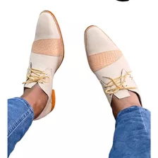 Zapatos Hombre Jeans Beige Combined 