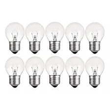 10 Lampadas Bolinha 7w X 127v Clara Mini Bulbo Transparente