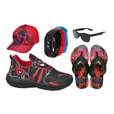 Tênis Slip On Infantil Masculino Super Herói+ Kit Acessório