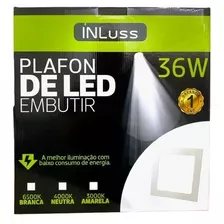 Plafon Painel Led Embutir Quadrado 36w 6500k(branco Frio)