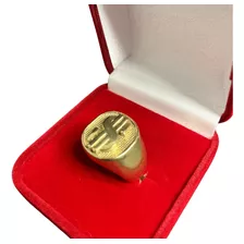 Anel Masculino Cifrão Dourado De Moeda Antiga Cor Ouro 18k