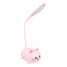 Lampara Led Multiuso Recargable Usb Flexible Gatito Niños Estructura Rosa