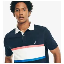Polo Nautica Mens Classic Fit Rugby Chest-stripe