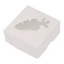 Caixa Quadrada Visor Cenoura Branca - 1 Pacote C/ 10 Unid
