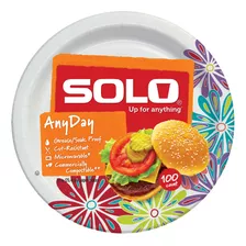 Solo Anyday - Platos De Papel De 10 Pulgadas, Paquete De 100